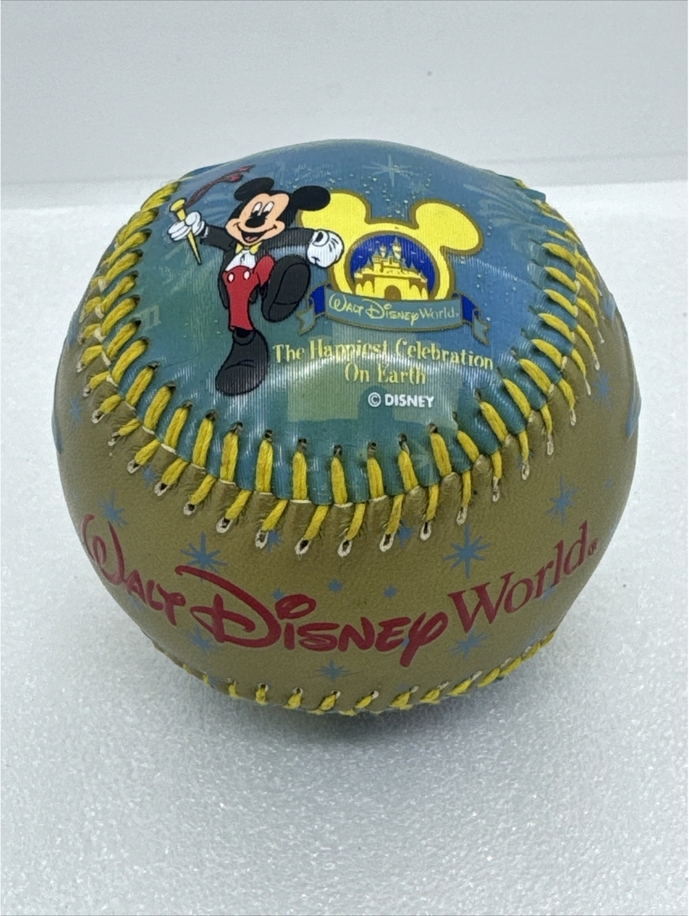 Walt Disney World Gold Mickey Souvenir Baseball Happiest Celebration Earth 2005